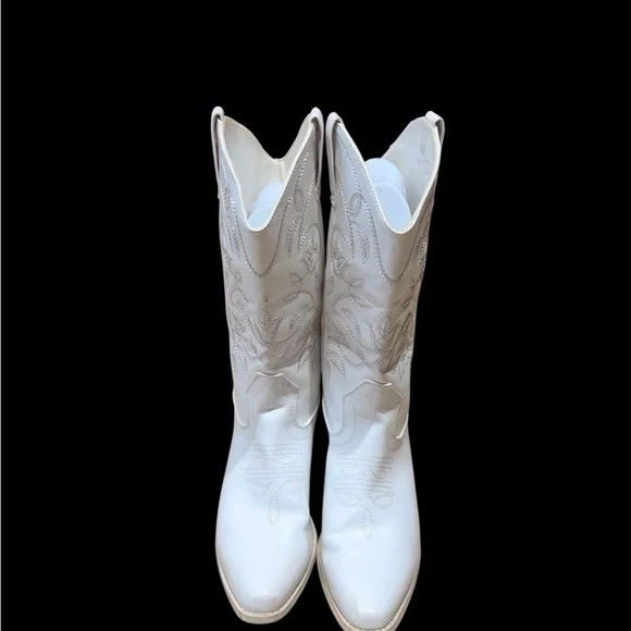 IUV brand white western cowboy boots for women mid calf size 8 - Picture 13 of 13